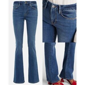Frame Le Mini Boot Cut Jeans Soft Stretch Kick Flare Mid Rise Boho Sz 2 25 33.5"